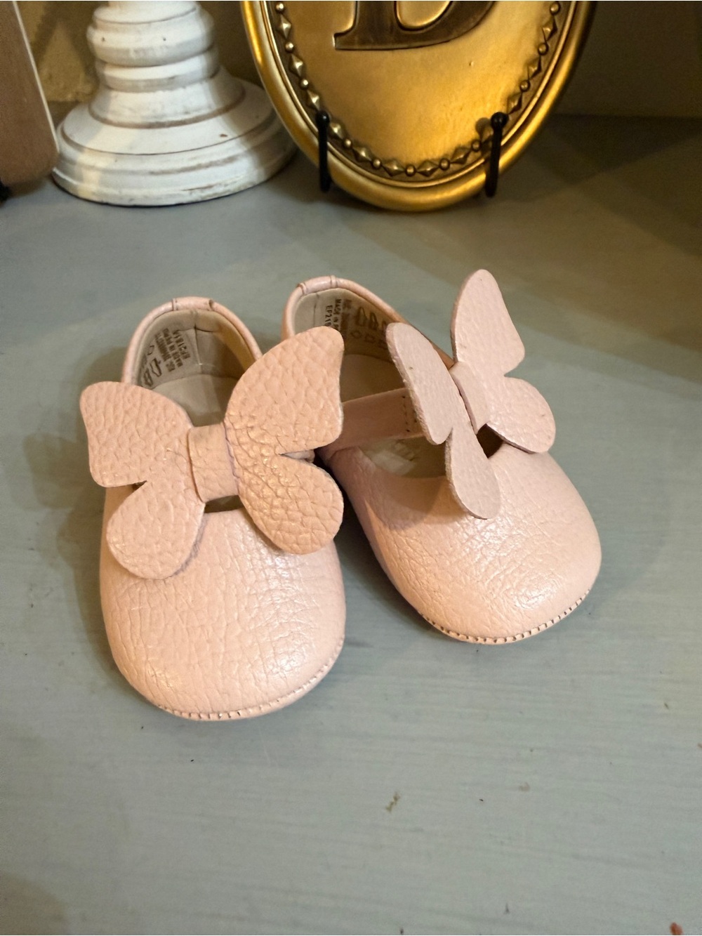 Elephantito Baby Girls Pink Butterfly Mary Jane Shoes